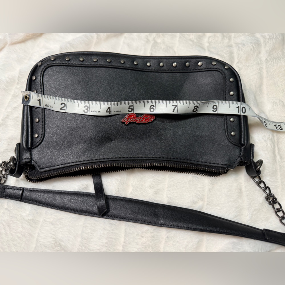 ❌SOLD❌Ed Hardy Studded Shoulder Crossbody Bag black - Picture 8 of 9